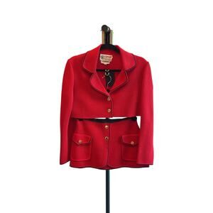 Upcycled Vintage 90's Cropped Skirt Suit XS